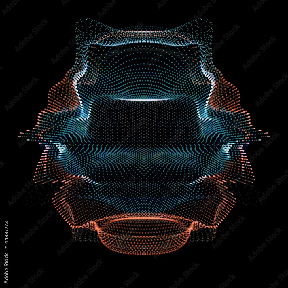 Wall mural abstract vector colorful mesh on dark background. futuristic style card. elegant background for busi