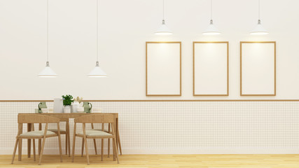 Dining room and frame for artwork - 3D Rendering