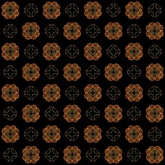 Seamless texture with 3D rendering abstract fractal orange pattern
