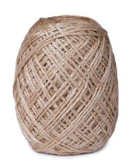 Obraz premium Coil of linen rope isolated on white background