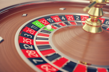 Las Vegas Casino Roulette, Casino Roulette Game, Casino Gambling Concept 3D rendering.