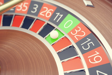 Las Vegas Casino Roulette, Casino Roulette Game, Casino Gambling Concept 3D rendering.