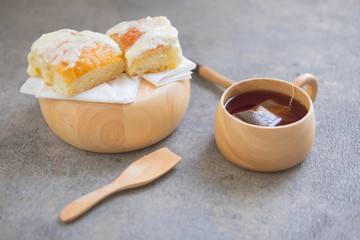 Butter bread sprinkled with sugar