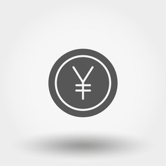 Money sign. Coin. Yen.