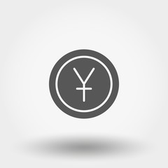 Fototapeta premium Money sign. Coin. Yuan.