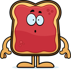 Surprised Cartoon Toast With Jam