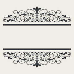 Vintage book or card title borders vector template.