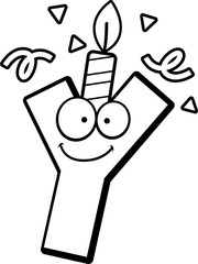 Cartoon Letter Y Birthday