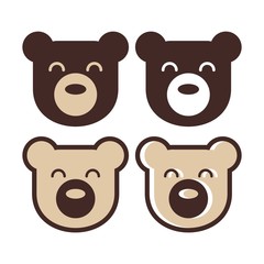 Bear Logo, Head Bear Logo, Cartoon Bear Design Logo Vector