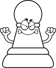 Angry Cartoon Chess Pawn