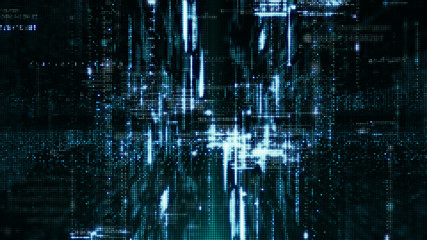 Digital matrix particles grid virtual reality abstract cyber space environment background