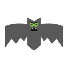Evil, angry, sullen bat. Emotional vampire, the character for Halloween. Vector illustration
