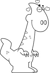 Cartoon Parasaurolophus in Love