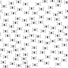 Abstract doodle seamless pattern. Black and white background, illustration