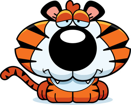 Cartoon Sad Tiger Cub