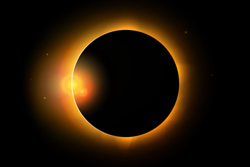 Full solar eclipse phenomenon illustration