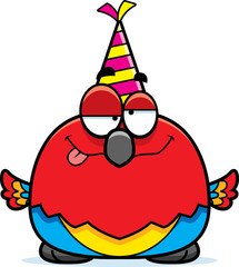 Cartoon Parrot Drunk Party