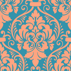 Vector damask seamless pattern element. Classical luxury old fashioned damask ornament, royal victorian seamless texture for wallpapers, textile, wrapping. Exquisite floral baroque template.