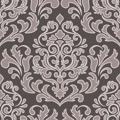 Fototapeta premium Vector damask seamless pattern element. Classical luxury old fashioned damask ornament, royal victorian seamless texture for wallpapers, textile, wrapping. Exquisite floral baroque template.