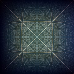 Vector infinite rhombic or square tunnel of shining flares on background. Glowing points form tunnel sectors. Abstract cyber colorful background for your designs. Elegant geometric wallpaper.