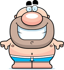 Cartoon Man in Swimsuit