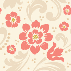 Vector flower seamless pattern element. Elegant texture for backgrounds. Classical luxury old fashioned floral ornament, seamless texture for wallpapers, textile, wrapping.