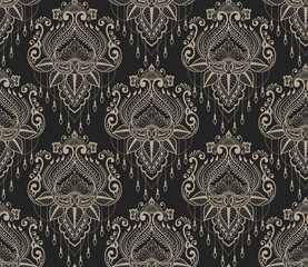 Vector abstract floral pattern background in Indian mehndi style. Abstract henna floral vector pattern. Colorful design element.