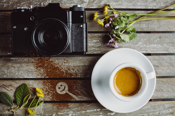 espresso and camera