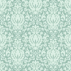 Fototapeta premium Vector damask seamless pattern background. Classical luxury old fashioned damask ornament, royal victorian seamless texture for wallpapers, textile, wrapping. Exquisite floral baroque template.