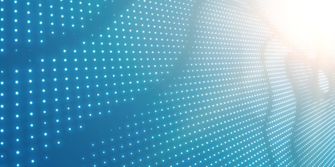Obraz premium Abstract vector light blue background with shining neon lights. Neon sign with abstract image in perspective. Glowing partxicles. Elegant modern background for business presentations.