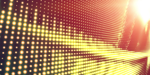 Abstract vector red background with shining neon lights. Neon sign with abstract image in perspective. Glowing particles. Elegant modern background for business presentations.
