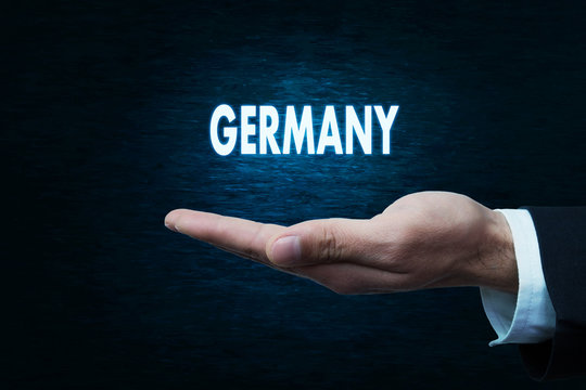 Hand with word of Germany