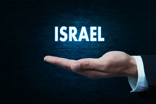 Hand with Israel word