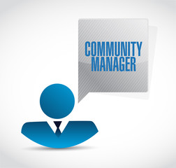 Community Manager businessman sign concept