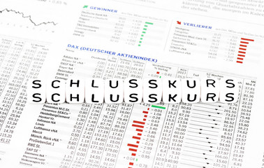 Obraz premium Schlusskurs an der Börse