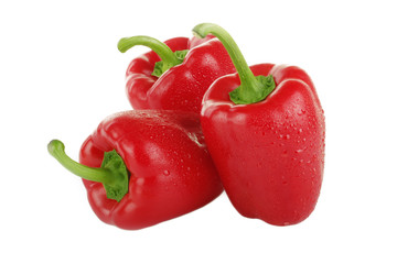 red bell peppers isolated