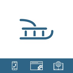 sled icon stock vector illustration flat design