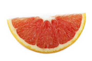 red orange slice isolated on white