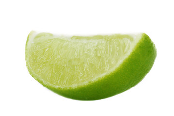 fresh lime slice isolated on white