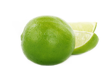 lime slices isolated on whie