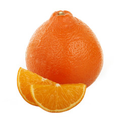 tangelo slices isolated