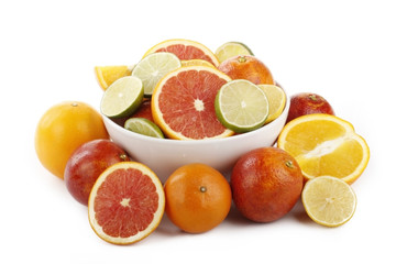citrus isolated in plate on white background