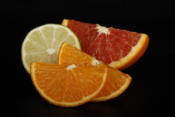 citrous isolated on black background