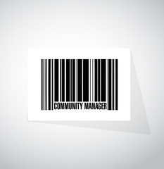 Community Manager barcode sign concept