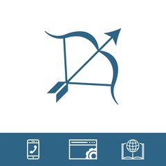 Archery Arrow Target Equipment Sport Icon Flat Vector Illustration