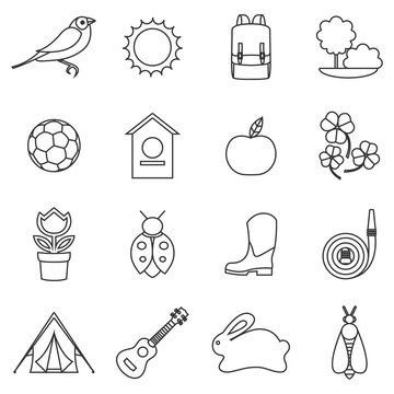 Vector set collection icons of color springs symbols