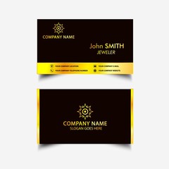 Golden Luxury Jeweler Business Card Templates,Vector, Illustration