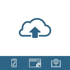 cloud upload icon stock vector illustration flat design