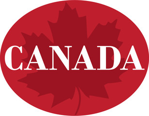Canada  logo in maple leaf
