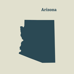 Outline map of Arizona. vector illustration.